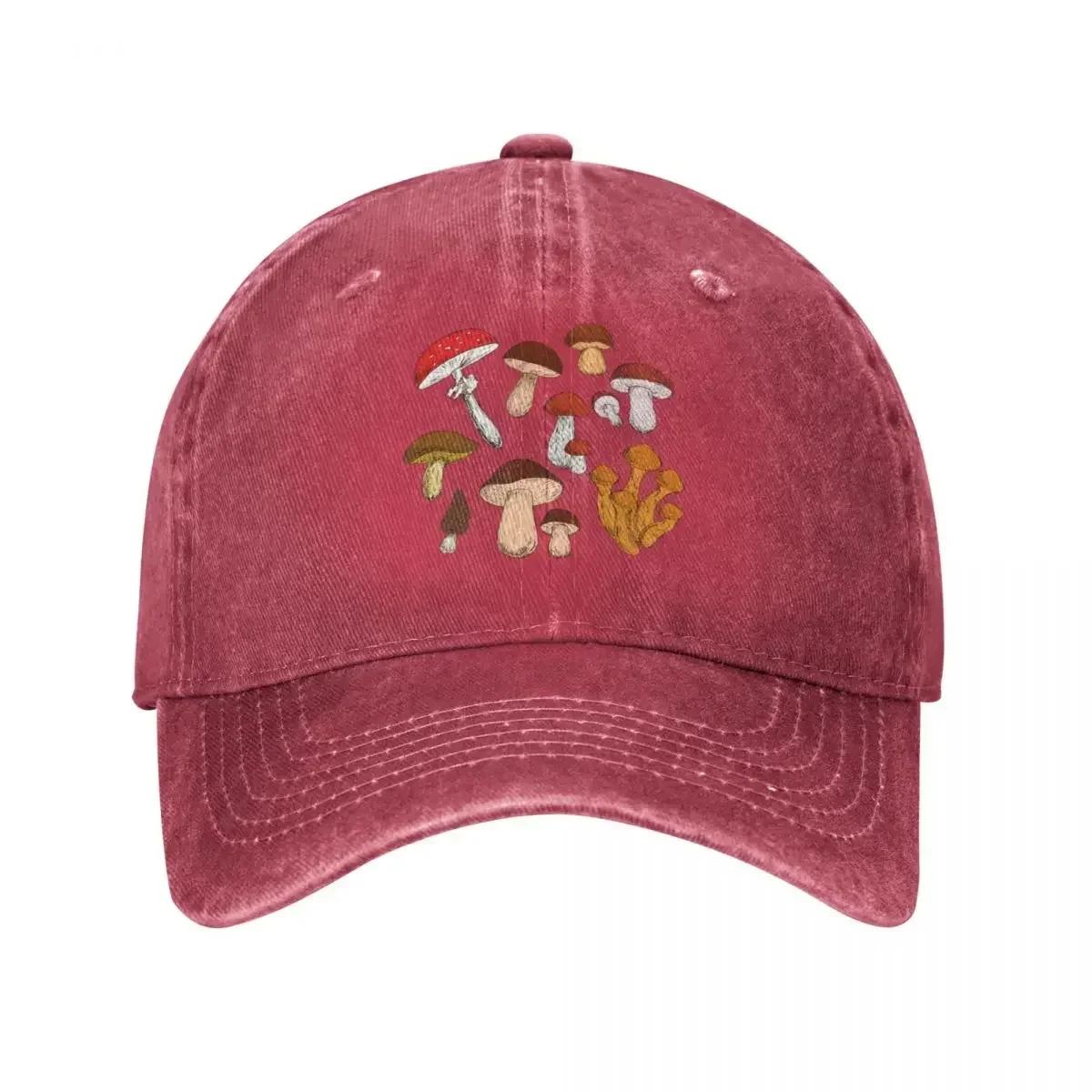 Cottagecore Mushrooms Set Baseball Cap Sun Cap Christmas Hats Rave Cap For Women UnisexS