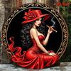 Retro Red Lady Vintage Metal Sign Wall Art Man Cave Bar Decor Rustproof Gift