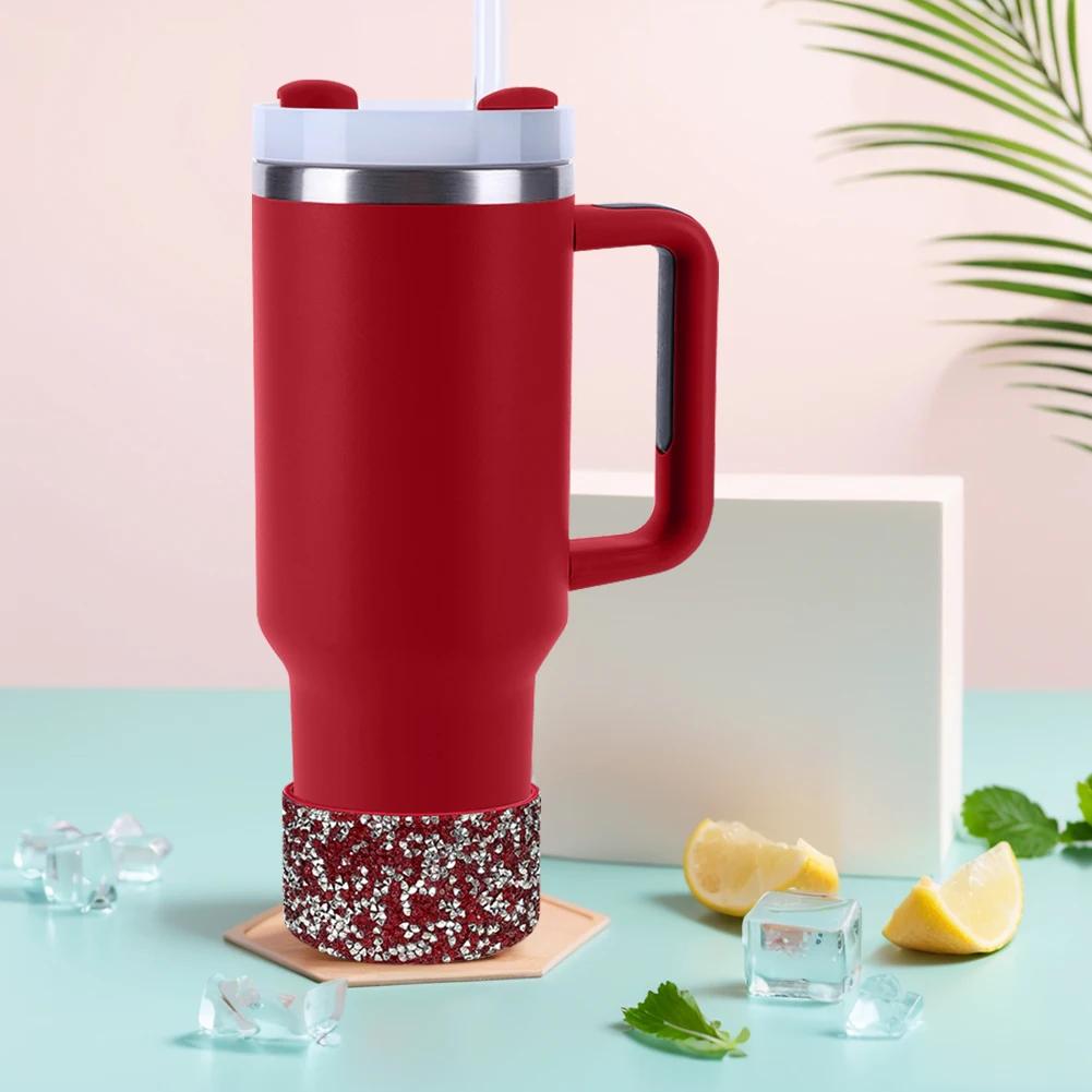 Diamond Glitter Silicone Boot Anti-Slip Water Bottle Boot Sleeve Water Bottles Bottom Sleeve for Stanley 40oz Cup Accessories