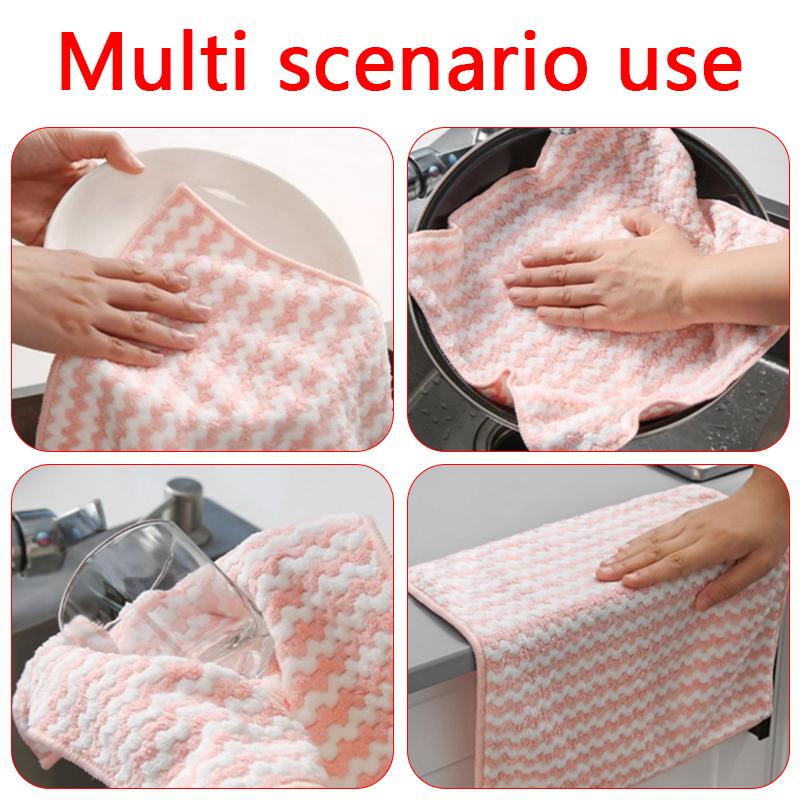Kitchen Dishwashing Cloth Superfine Fiber Water Absorbent Cleaning Cloth Multipurpose Household Cleaning Tools Cleaning Cloth