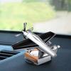 Solar-Powered Rotating Airplane Dashboard Ornament Plastic Creative Car Interior Accessory - Novelty Desktop Decoration for Car