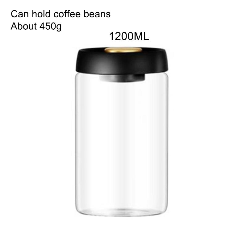 Vacuum Sealed Jug Coffee Beans Glass Airtight Canister Food Grains Candy Keep Fresh Storage Jar Kitchen Accessories