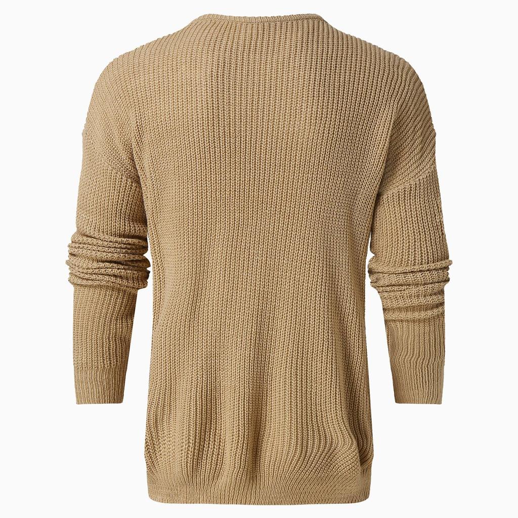 Men  Winter Long Sleeve  Solid Sweater Top Tee Blouse
