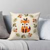 Little Red Fox With Autumn Berries Square Pillowcase Polyester Linen Velvet Printed Zip Decorative Sofa Cushion Cover