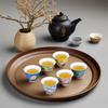 6-piece Chinese Style Tea Set Gift Box with Flower and Bird Pattern Relief Design, a Good Item for Gifting or Household Use