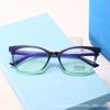New cat eye fashion anti-blue flat glasses comfortable versatile plain glasses frame can be equipped with myopia mirror frame