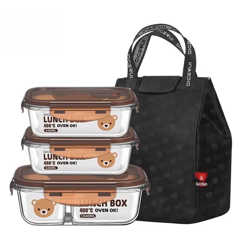 Skagly Microwave-Safe Borosilicate Glass Lunch Box
