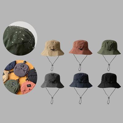 Waterproof Bucket HatFoldable Quick-Dry Outdoor Sun Hat for Men Women Adjustable Chin Strap Lightweight Travel Hiking Camping Beach