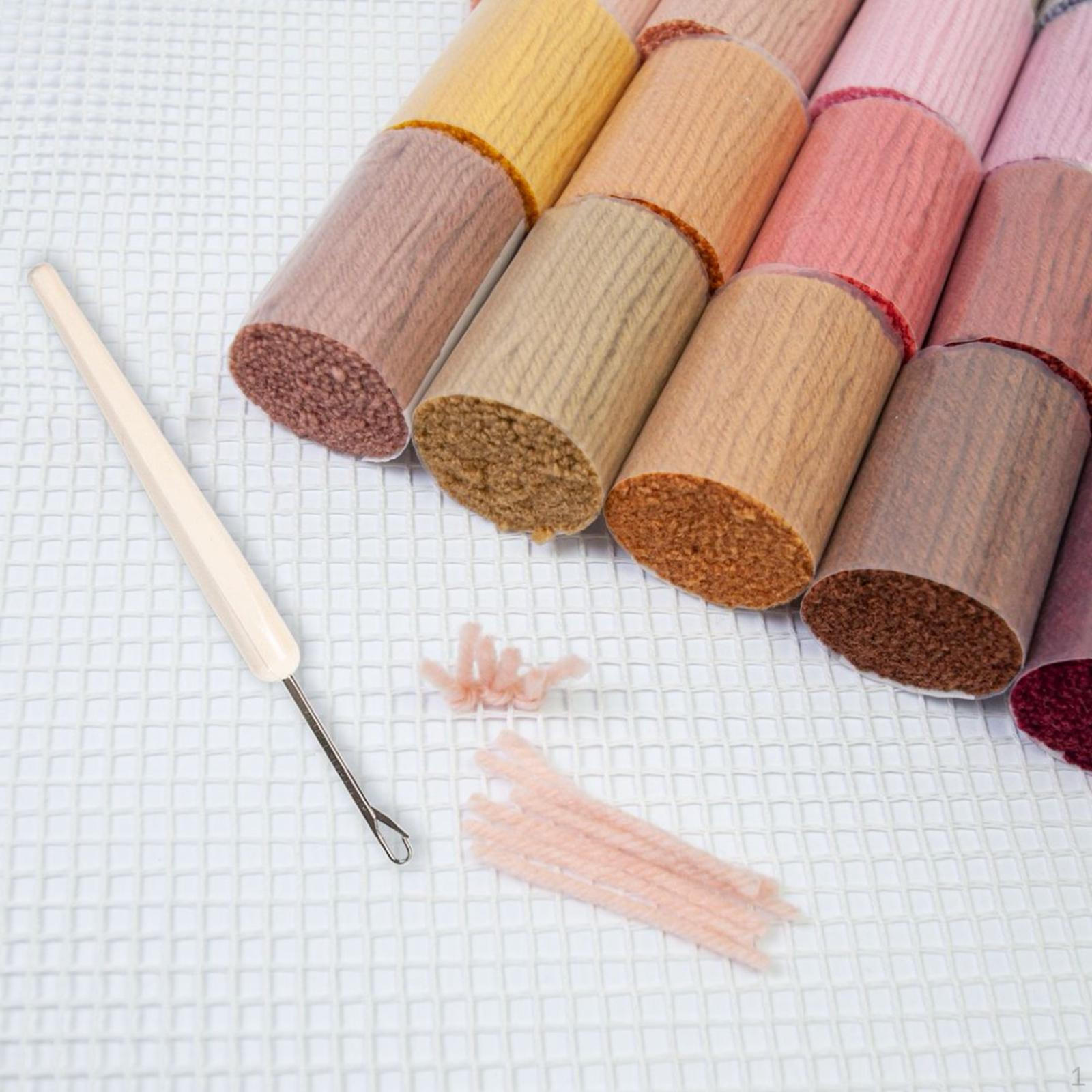 

20 Pieces Latch Hook Kits Crocheting Rug Yarn Cushion Cover Needlecraft A