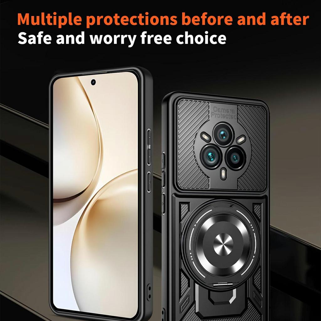 For Realme 14 Pro 5G Magnetic Case Rotating Kickstand TPU+PC Phone Cover