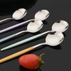 6Pcs Tea Coffee Stir Mini Spoons Small Mirror Stainless Steel Spoon Kitchen Accessories Colorful Silver Teaspoon Set Wholesale