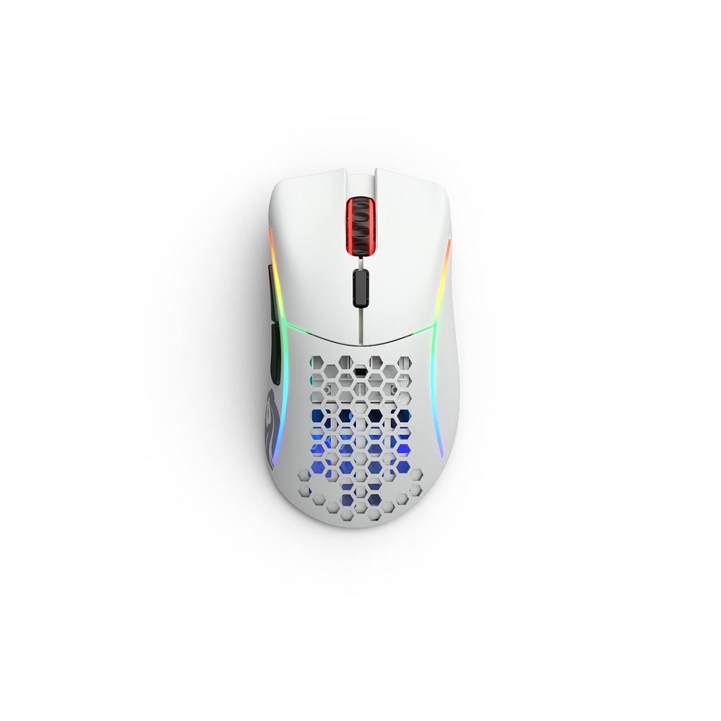 Glorious Model D Minus Wireless - Matte White Honeycomb Design Small Lightweight Wireless Gaming Mouse GLO-MS-DMW-MW MS594