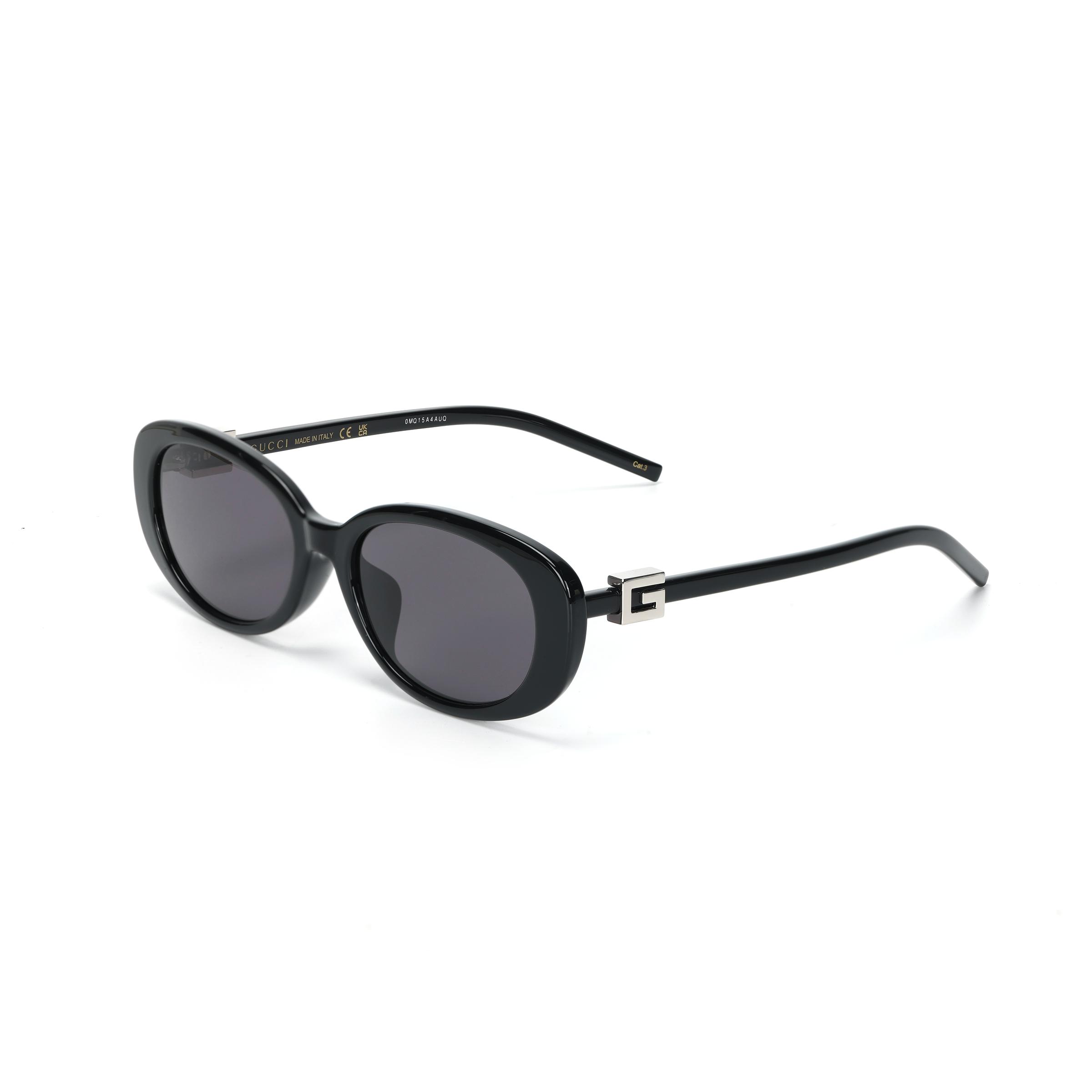 Gucci Sonnenbrille In Unregelmäßiger Form Mit Seitenlogo Unisex-Sonnenbrille Schwarz GG1684SA001 Dust Bag+Eyeglass Case (Random Color)