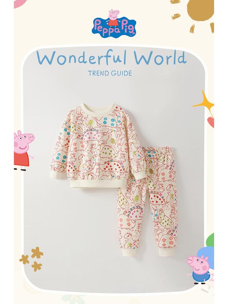 Σετ Δύο Τεμαχίων με Σχέδιο Δεινόσαυρο Peppa Pig: Φούτερ Μακρυμάνικο & Φόρμα