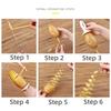 2/4/6 Set Rotate Potato Slicer Stainless Steel And Plastic Spiral Potato Slice Cutter DIY Manual Creative Kitchen Gadgets