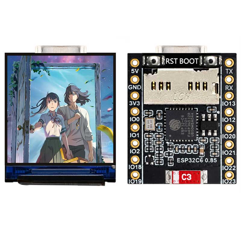 ESP32-C6 LCD Development Board 0.85 inch Display 0.85inch Screen 128x128 Mini SD-Port QST LVGL For Arduino