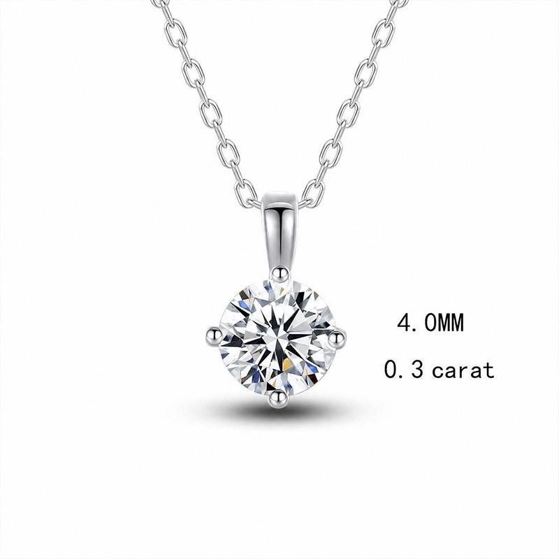 Moissanite Pendant Necklace for Women for Daily Wear, Classic Round Solitaire Jewelry Gift for Wedding and Anniversary