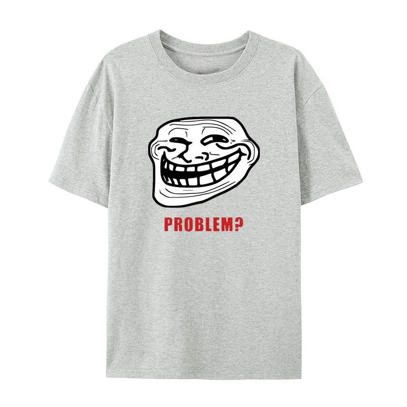 TROLLFACE MEME WUT Lustiger TROLL Witz INTERNET Lässiges T-Shirt Herren und Damen Luxusmarke Oberteil