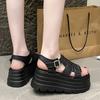 Fashion 8CM Summer Sandals Wedge Heel Sneakers New Women Beach Flip Flop High Platform Casual Sandals Hollow Breathable Walking Slippers