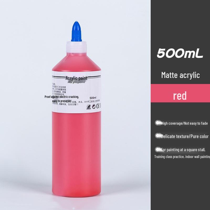 500ml Čtvercová láhev Akrylová barva pro dětské graffiti, Malování sádrových panenek a Omalovánky pro mateřskou školu