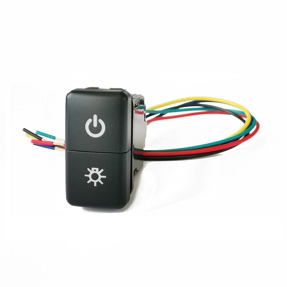 1PC Dual Switch DRL LED Light Power Switch Front Fog Lamp Switch Button For FJ Land Cruiser Prado 120 LC100 Switches4
