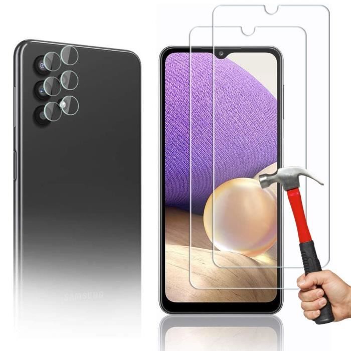 Lot de 2 Verres Trempés - BOOLING - pour Samsung Galaxy A32 5G - 9H - Protection Écran et Caméra - Transparent