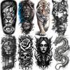 1 Sheet Creative Dragon Skull Lion Tiger Temporary Tattoos For Men Women, Waterproof Realistic Fake Tattoo Sticker Long Lasting