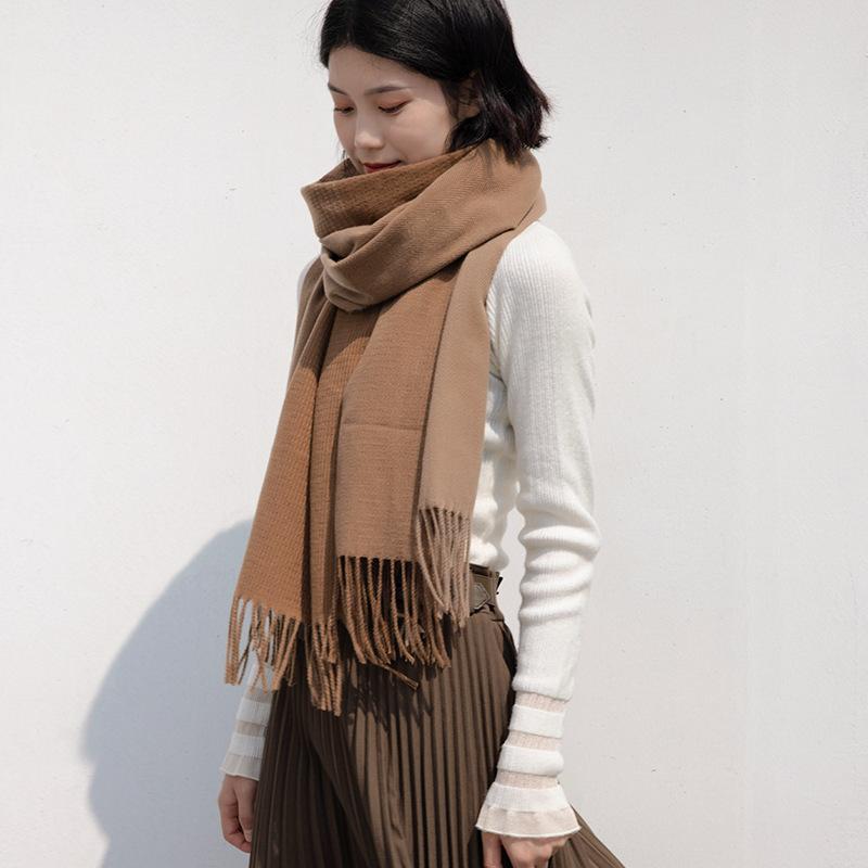 Gradually change color scarf women's 2025 new autumn and winter imitation cashmere sweet scarf warm medium and long shawl