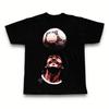 Koszulka z nadrukiem Diego Maradona Koszulka z nadrukiem Super Gwiazdy Piłki Nożnej Oversize Y2k Męska i Damska Krótki Rękaw Streetwear Duży Graficzny Nadruk na Twarzy