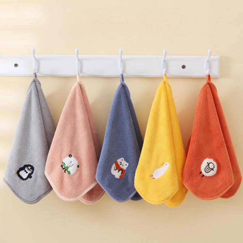 Cotton Baby Bath Towel Cute Coral Velvet Absorbent Face Hand Towel Kids Wipe Washcloth Newborn Infant Kids Shower Towel 25*50cm