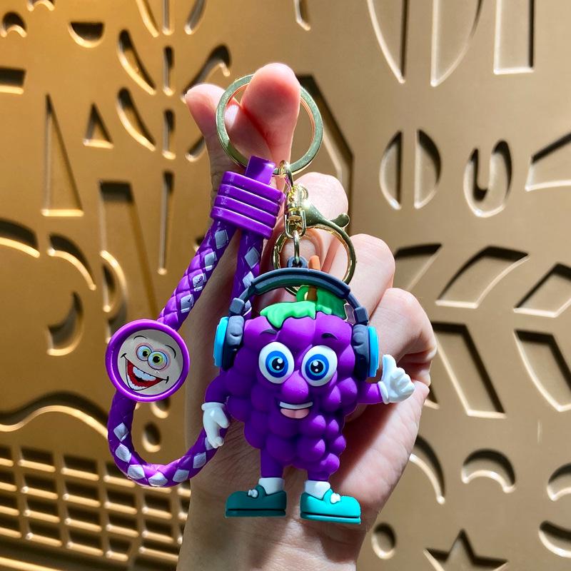 

Творческий мультяшный брелок-подвеска с фруктами - милый автомобильный орнамент и подарок в виде машинки-коготь Single OPP Bag Packaging