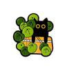 Enamel Brooch Cartoon Green Plant Cat Shape Lapel Pin Jackets Hats Sweatshirts School Bags Badge Outfit Accessory