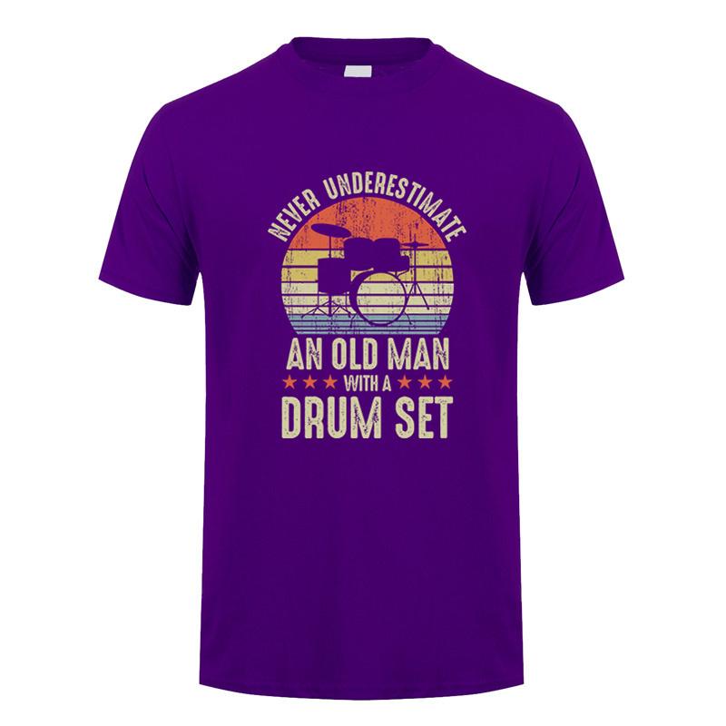 Funny Unisex T Shirt Never Underestimate An Old Unisex With A Drum Set Tshirt Summer Graphic Drummer Tshirts Unisex Clothes Tops Dy301