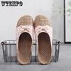 Linen Slides Women's Outer Wear Shoes Summer Thick Bottom Sandals Indoor Home Soft Bottom Non-slip Grass Rattan Slipper Outdoor Beach Flip-flops