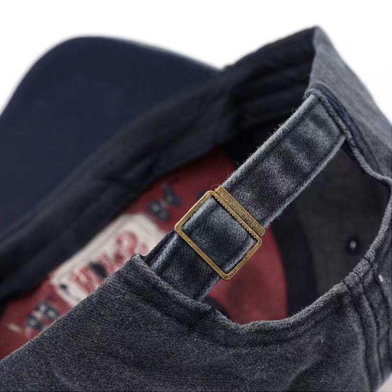 Vintage Washed Cotton Baseball Cap with Embroidered Letters, Adjustable Dad Hat for Men and Women