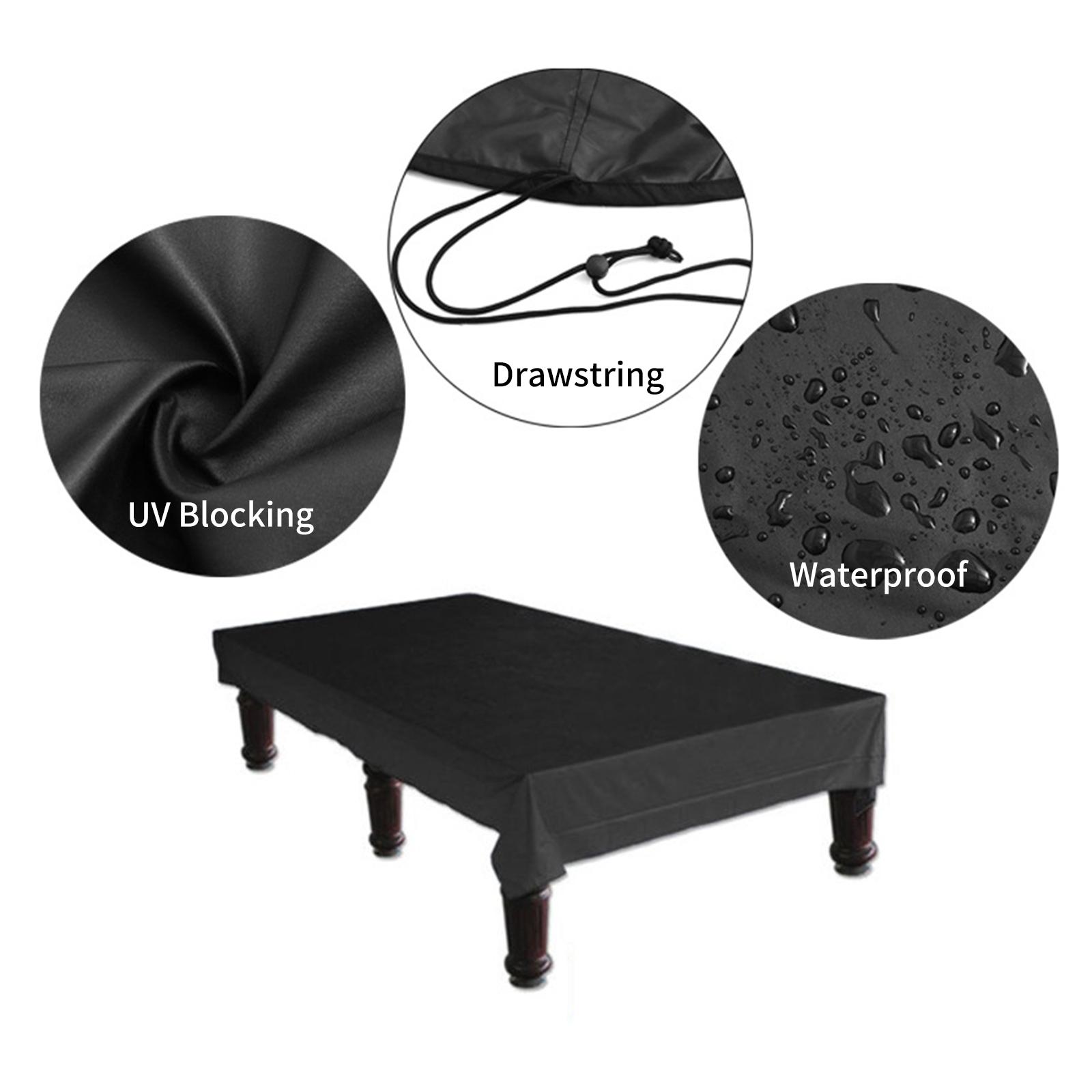 

Pool Table Cover 210D Oxford Cloth Waterproof Pool Table Cover with Drawstring Full Dust-Proof Snooker Billiard Table Cover Fit for 8FT