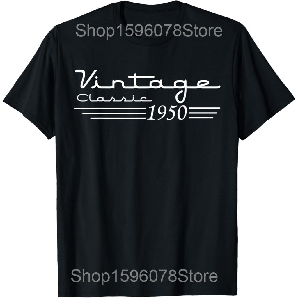 Vintage 75th Birthday Decorations 1950 75 Years Old Funny T Shirts Humor Streetwear Tee Short Sleeve Unisex Loose Clothing