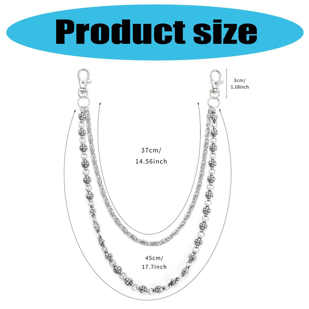 Streetwear Punk Avangardist Lanț de Jeans Hip Hop Unisex Strat Dublu Accesoriu Talie Bijuterii de Corp Handmade pentru Femei Bărbați