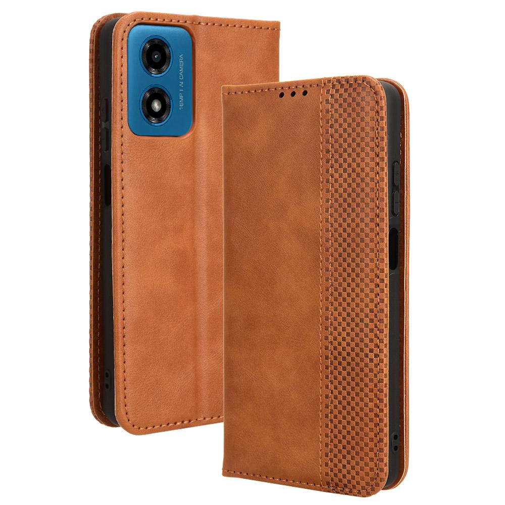 For Motorola Moto G04 4G/G04s 4G/G24 4G/G24 Power/E14 4G Leather Case Retro Wallet Flip Phone Cover