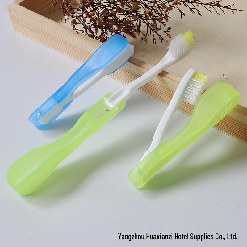 Compact Folding Travel Toothbrush Set with Soft Bristles - Colorful Family Pack for Hotel and Business Trips
