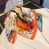 Summer Hot-selling Silk Cotton Medium Square Scarf Women's High-end Decorative Printed Scarf Thin Sunscreen Small Shawl Silk Scarf Wholesale
