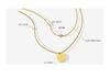 European-American Colorfast Thin Snake Bone Chain Necklace with Round Cross Zirconia Pendant, Gold-Plated Titanium Steel