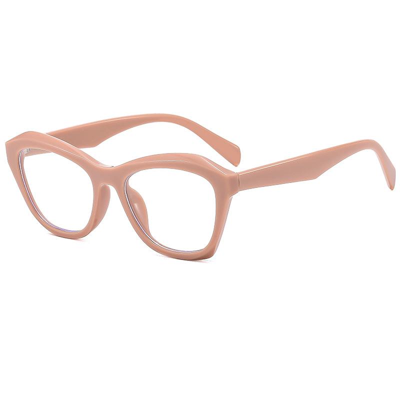 New cat eye anti-blue glasses ins personalized versatile flat glasses European and American fashion polygonal glasses frames
