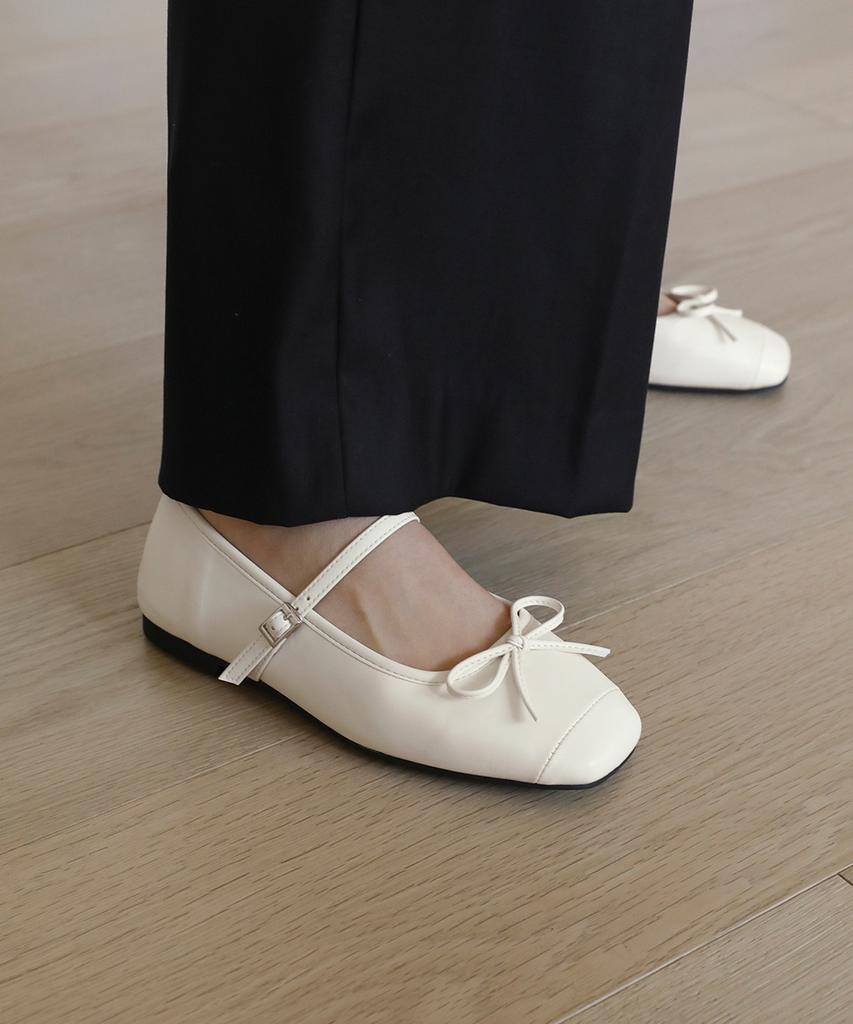 Sappun Klaen Ribbon Mary Jane Flat Shoes (1Cm) (B Type)