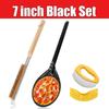 3Pcs Pizza Peel Kit with Oven Brush & Wheel Cutter 7/9 Inch Aluminum Perforated Long Handle Pizza Turning Peel Oven Accessories