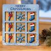 Handmade Solid Wood Christmas Gifts Wooden Chessboard Ornament with Santa Claus/Snowflake Design Decorative Gingerbread Man Figures for Holiday