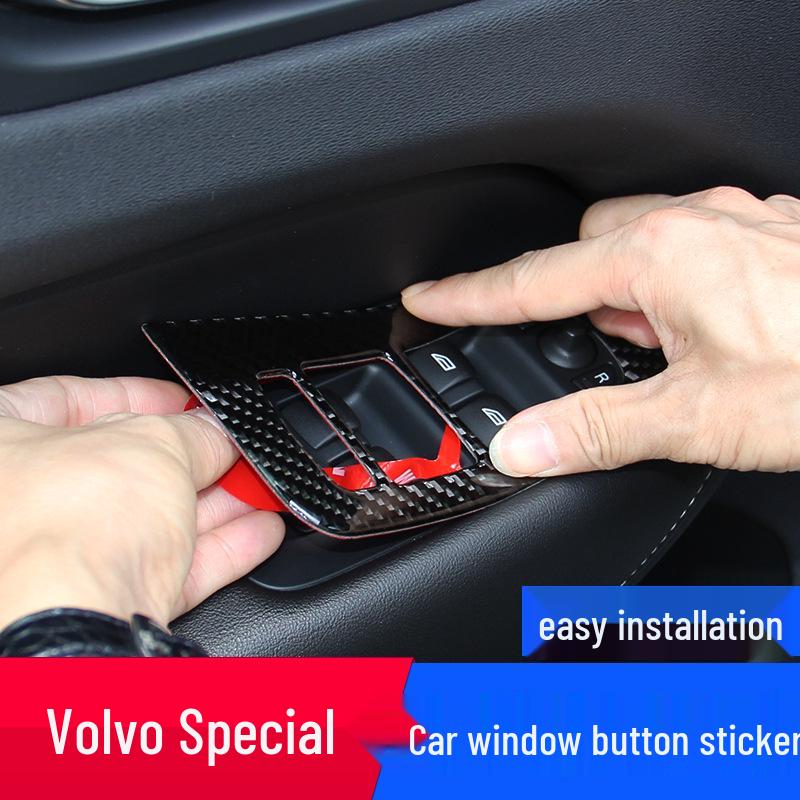 Adesivo in Fibra di Carbonio per Pulsanti Finestrini Volvo XC60/S60/V60