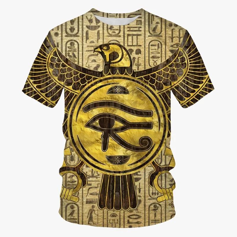 Summer Ancient Egypt 3D Print T-Shirts Streetwear Fashion Harajuku Casual Oversized O-Neck Men's T-shirts