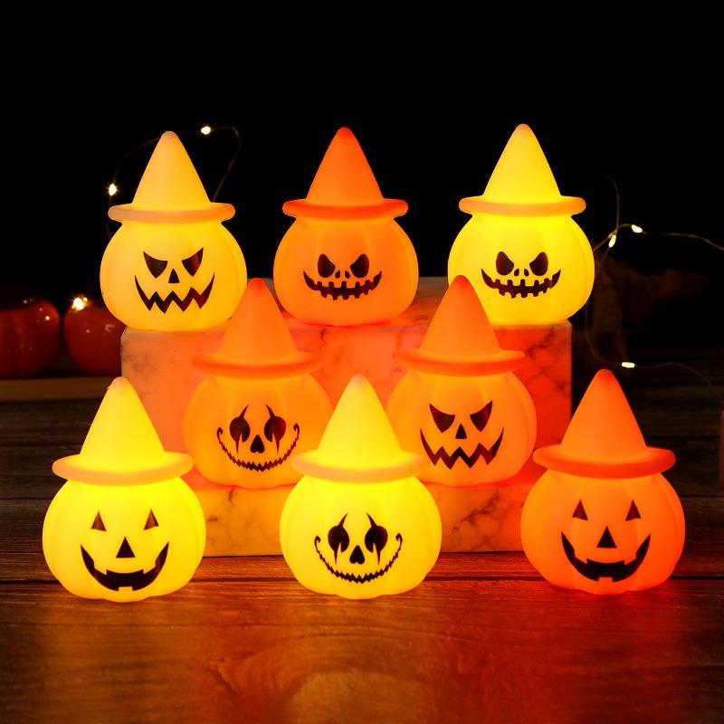 Halloween pumpkin lantern atmosphere props ornaments electronic candles pumpkin lantern luminous toys party decorations