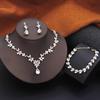 Gorgeous Jewelry Set for Women 3Pack Fashion Earrings Bracelets Choker Necklace Sets Accessory for Prom Bridal Wedding